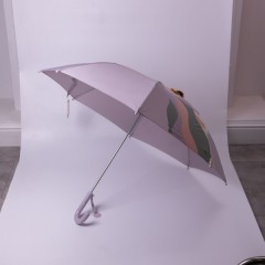 Детский зонт-трость механический с 3D-ушками сложный 89 см, фиолетовый Детский зонт-трость механический с 3D-ушками сложный 89 см, фиолетовый