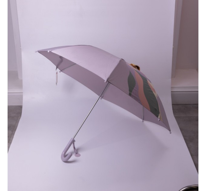 Детский зонт-трость механический с 3D-ушками сложный 89 см, фиолетовый Детский зонт-трость механический с 3D-ушками сложный 89 см, фиолетовый