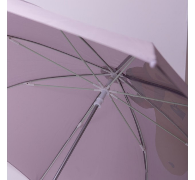 Детский зонт-трость механический с 3D-ушками сложный 89 см, фиолетовый