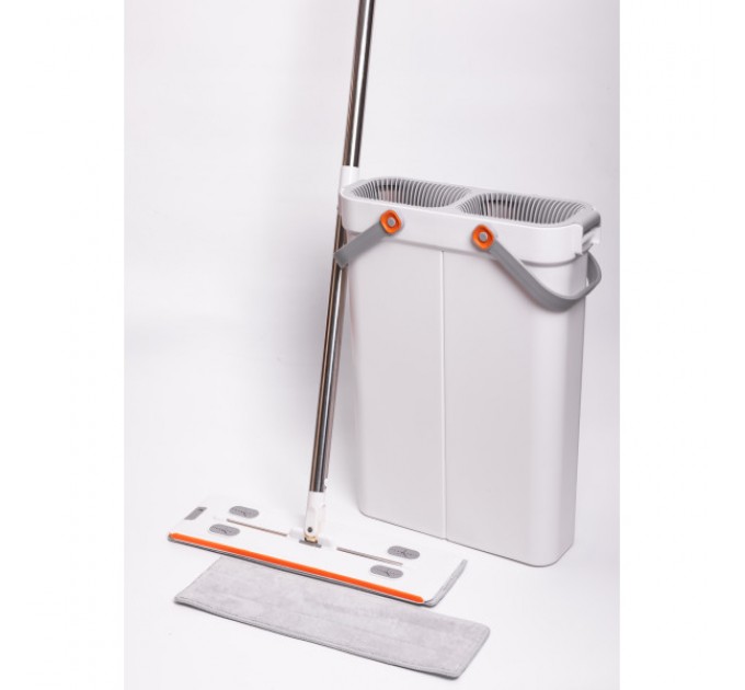 Комплект для прибирання швабра+відро з 2 відсіками