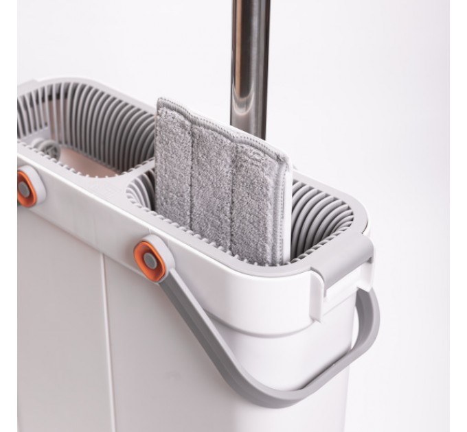 Комплект для прибирання швабра+відро з 2 відсіками