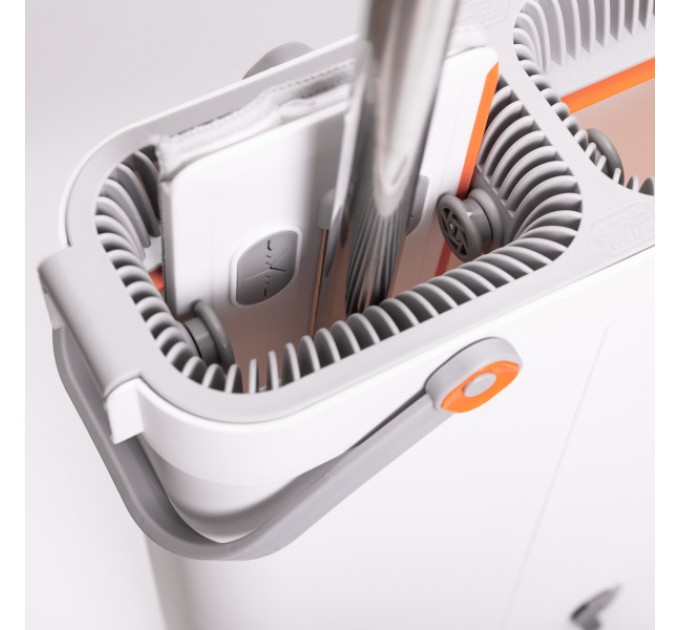 Комплект для прибирання швабра+відро з 2 відсіками