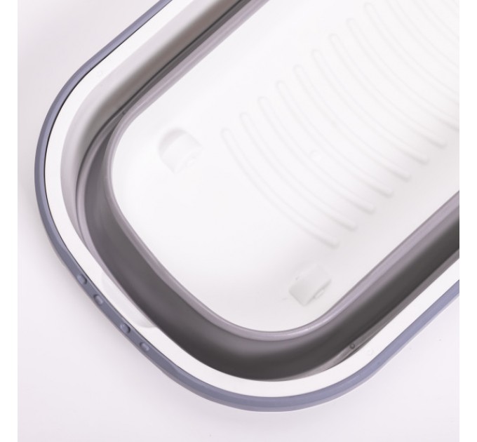 Відро для прибирання пластикове з силіконовими вставками складне