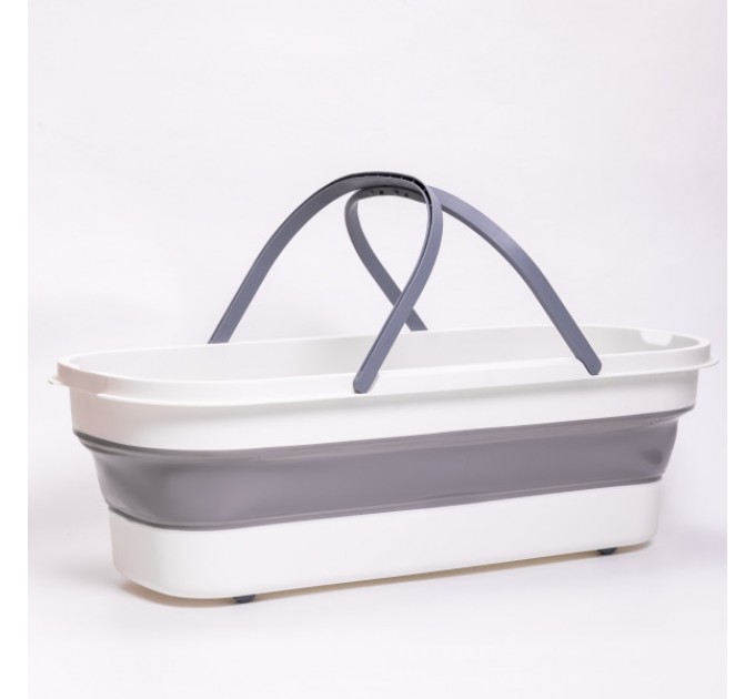 Відро для прибирання пластикове з силіконовими вставками складне
