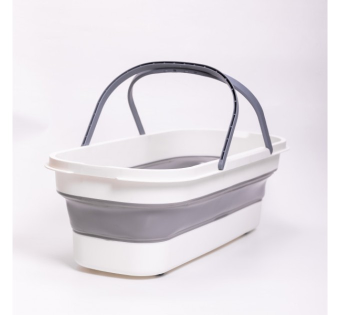 Відро для прибирання пластикове з силіконовими вставками складне