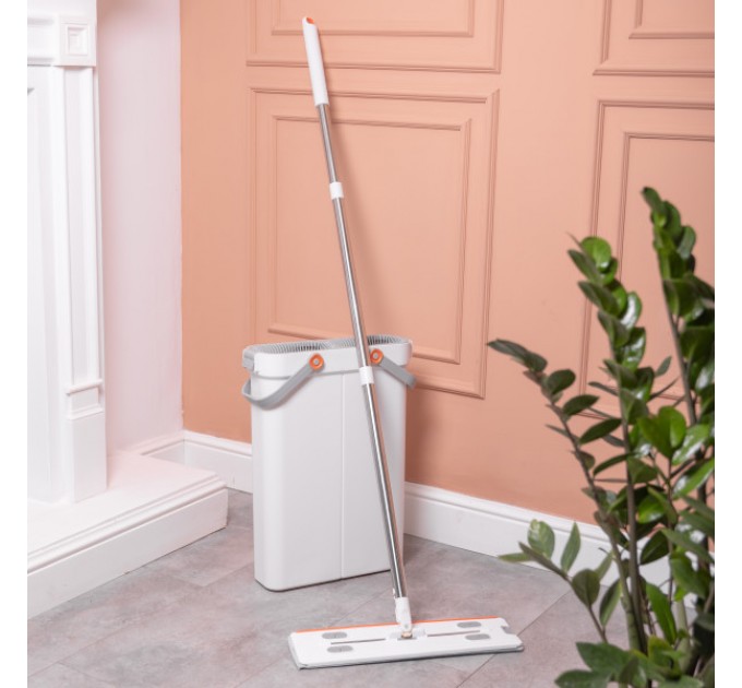 Комплект для прибирання швабра+відро з 2 відсіками