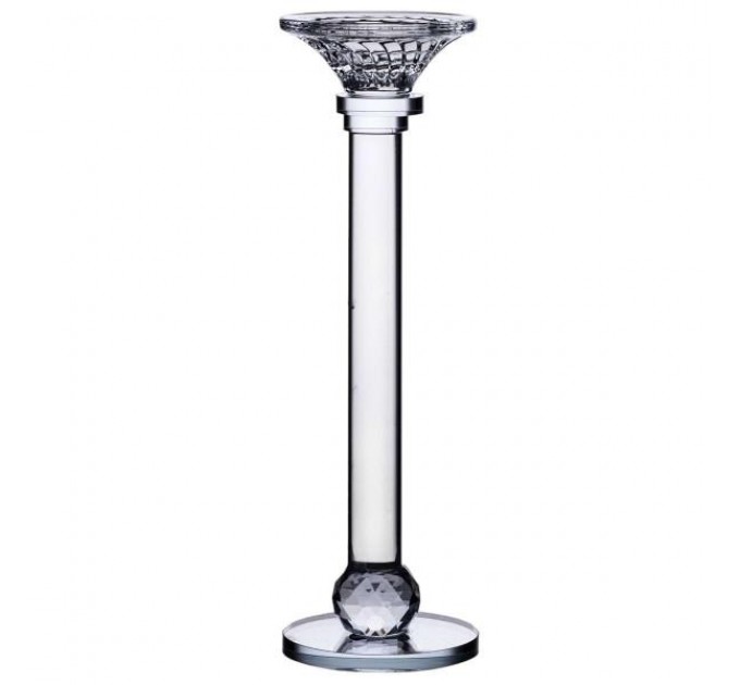 Подсвечник стеклянный Crystal lotus декоративный 29 см