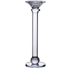 Підсвічник скляний Crystal lotus декоративний 34 см