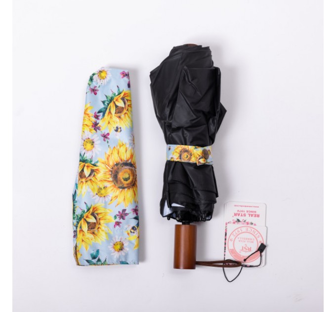 Зонтик механический складной 100 см, желтый