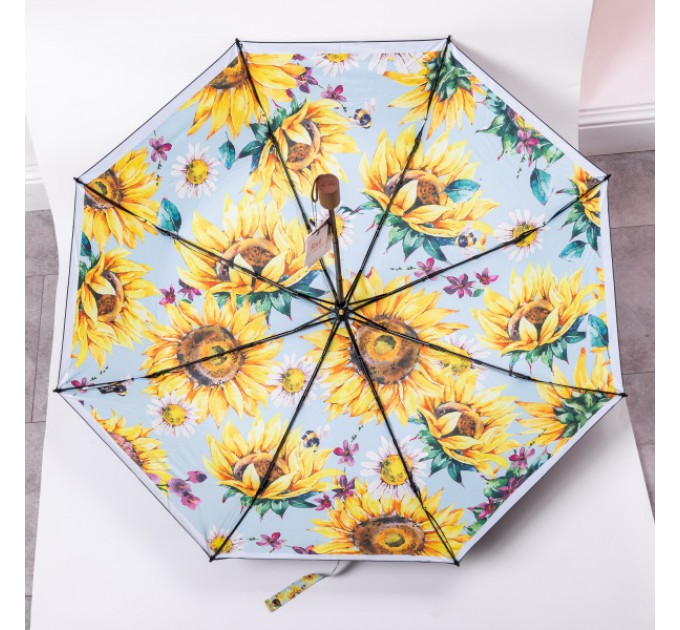 Зонтик механический складной 100 см, желтый