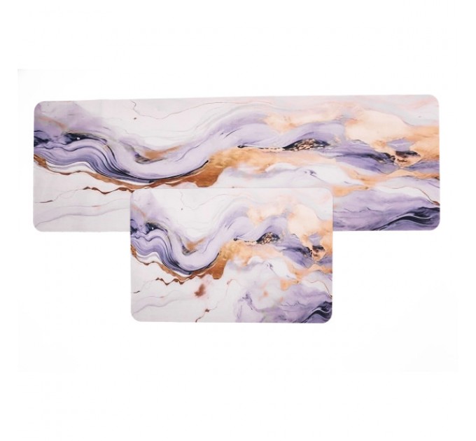 Набір килимків для кухні 2шт 116*38см/57*38 см, білий