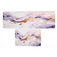 Набір килимків для кухні 2шт 116*38см/57*38 см, білий