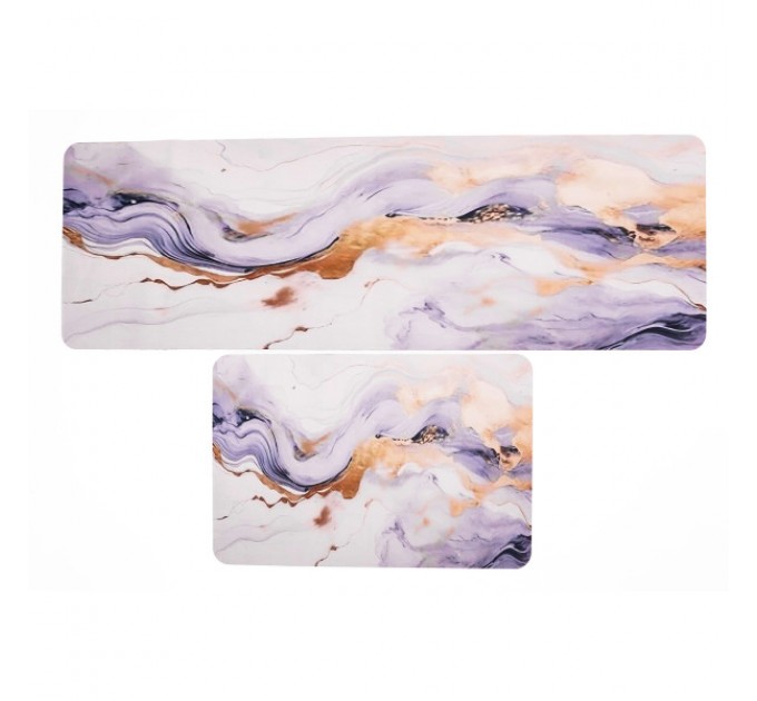 Набір килимків для кухні 2шт 116*38см/57*38 см, білий Набір килимків для кухні 2шт 116*38см/57*38 см, білий