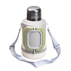 Термос для туризма Vacuum Cup 1,5 л с флип крышкой и складными ручками, серый