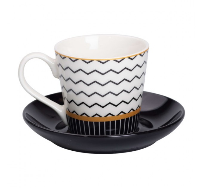 Чашка з блюдцем керамічна 200 мл, teeth