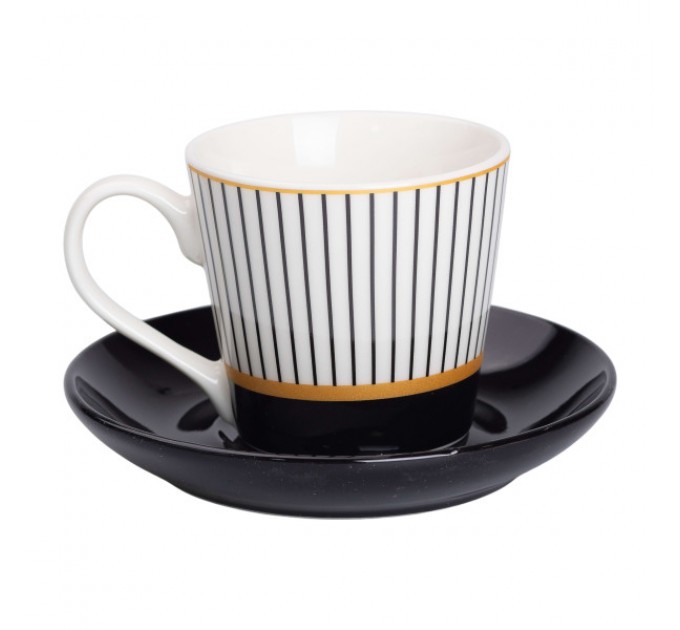 Чашка с блюдцем керамическая 200 мл, vertical