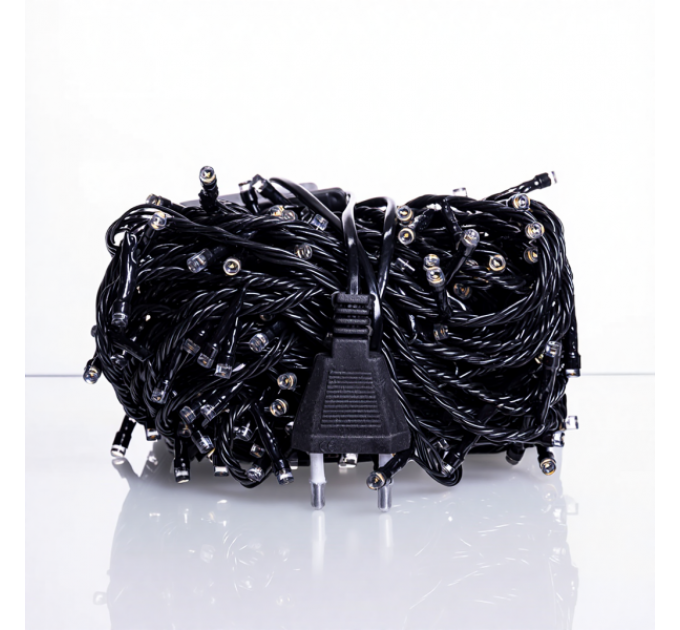 Гірлянда Нитка 180 LED 18 м чорна, жовтий