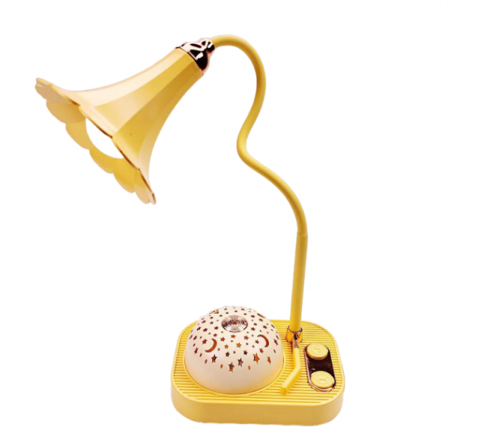 Дитяча настільна лампа-нічник Проекція зоряного неба акумуляторна, жовта