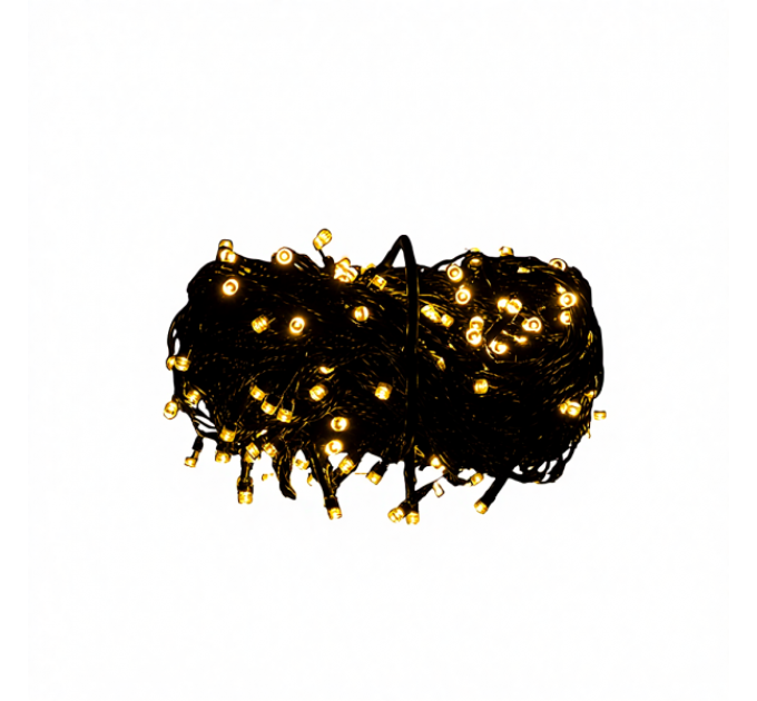 Гірлянда Нитка 180 LED 18 м чорна, жовтий