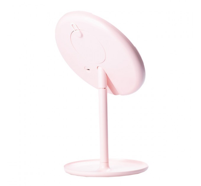 Косметичне дзеркало з LED-підсвіткою та збільшенням, рожевий