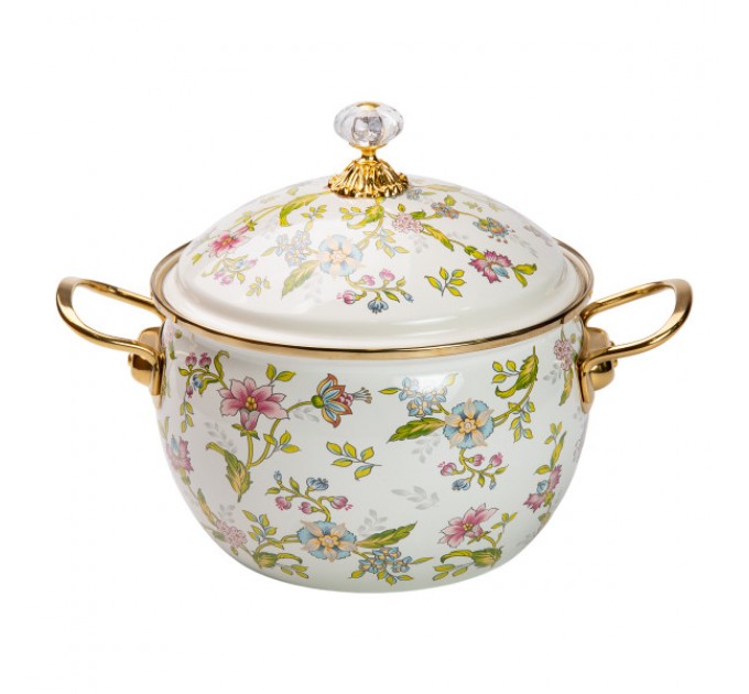 Каструля емальована 4 л у вінтажному стилі