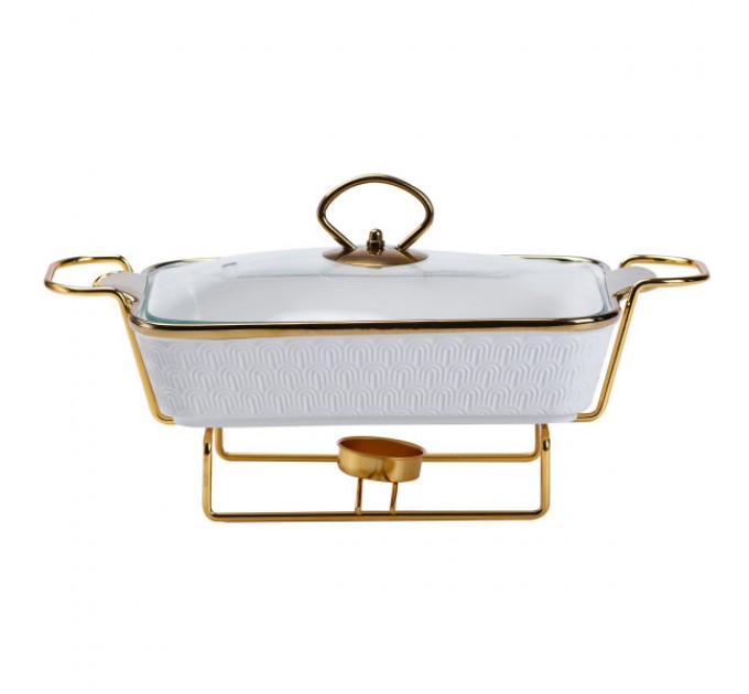 Мармитница керамическая прямоугольная 1 л, белый Мармитница керамическая прямоугольная 1 л, белый