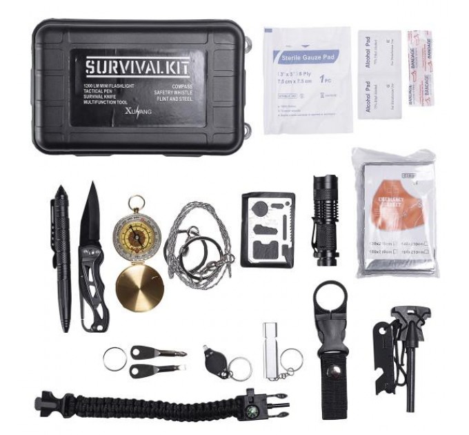 Туристичний набір для виживання 18 в 1 у пластиковому кейсі