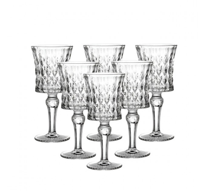 Набор бокалов для вина из толстого стекла под хрусталь 6 штук по 150 мл.