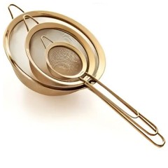 Набір ситечок 3 штуки 8/14/20 см, золото