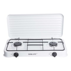 Настільна газова плита SOKANY SK-6002 для балонного газу, білий