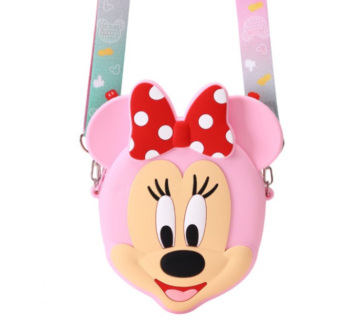 Сумочка-гаманець Мінні Маус силіконова на блискавці 15*13*3 см, рожевий Сумочка-гаманець Мінні Маус силіконова на блискавці 15*13*3 см, рожевий
