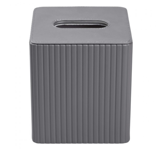 Серветниця з екошкіри 13х13х14,7 см, сірий