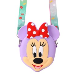 Сумочка-гаманець Міні Маус силіконова на блискавці 15*13*3 см, бузковий