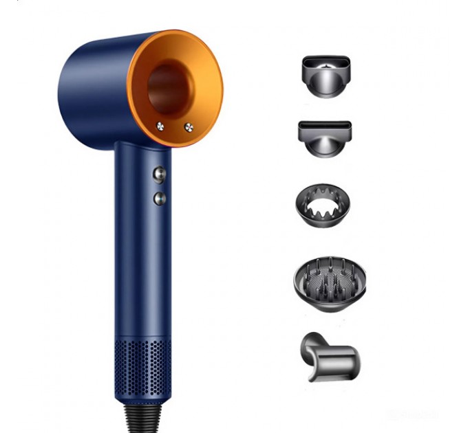 Фэн-стайлер для волос 6 в 1 Supersonic Premium 1600 Вт 5 насадок, синий