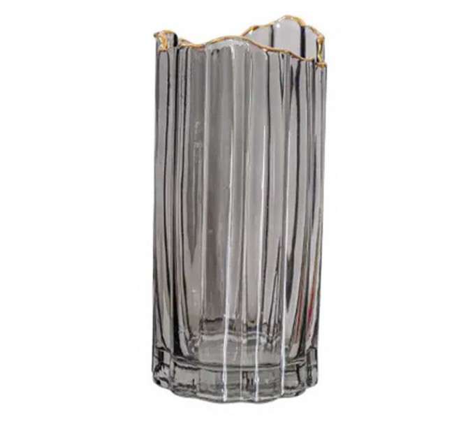 Ваза декоративна Glass Flower скляна 24.5 см, сірий