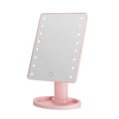 Косметичне дзеркало з LED-підсвіткою 16 світлодіодів, рожевий