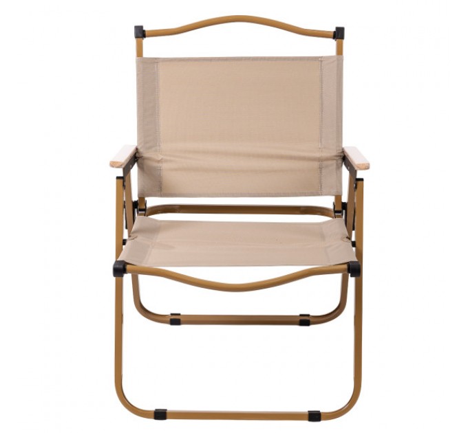 Стілець для кемпінгу складаний 46*54*75 см з алюмінієвим каркасом, бежевий