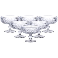 Набір креманок на ніжці 6 штук із кришталевого скла, прозорий