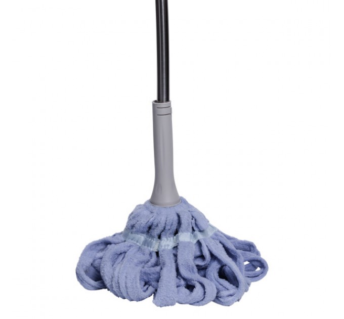 Швабра-моп мотузкова для миття підлоги 134 см, блакитний