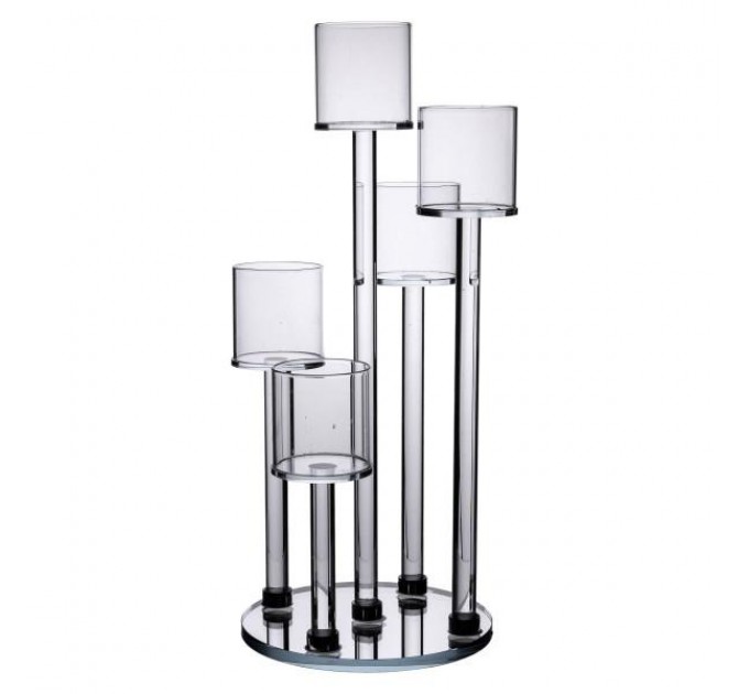 Підсвічник декоративний на 5 свічок скляний 38 см