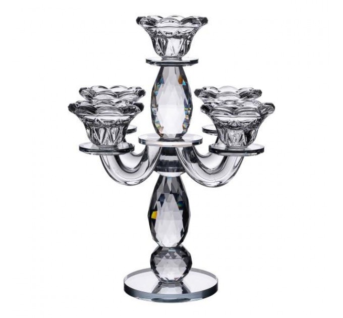 Свічник-канделябр на 5 свічок скляний 19*19*26,5 см
