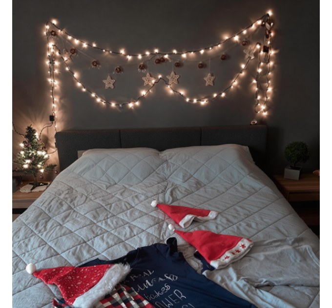 Гірлянда Нитка 180 LED 18 м чорна, білий