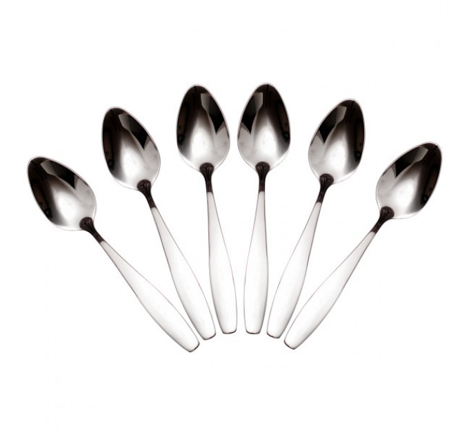 Набір чайних ложок 6 штук з нержавіючої сталі, хром