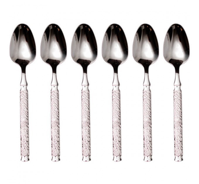 Набір десертних ложок ELEGANCE 6 штук із нержавіючої сталі