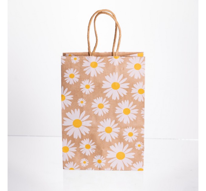 Подарунковий пакет 15*8*21 см крафтовий 12 штук в упаковці, білий