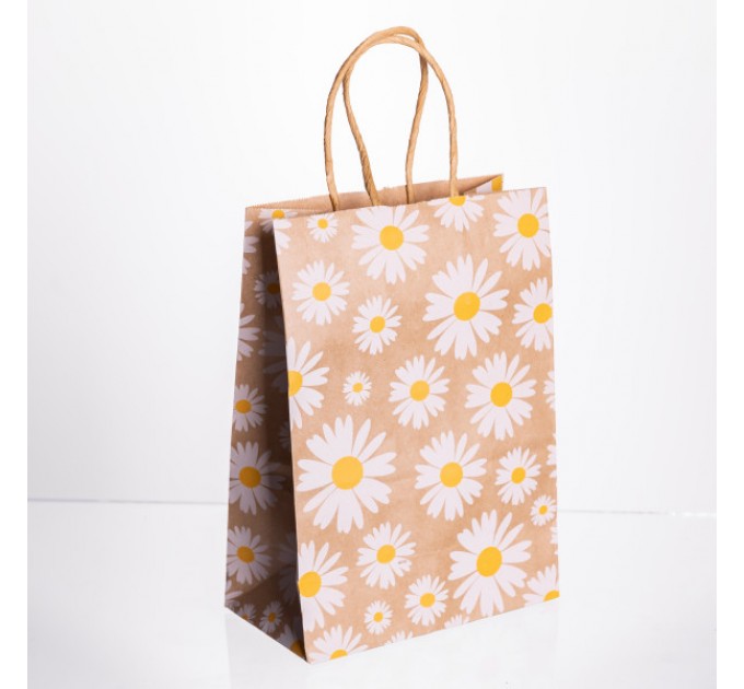 Подарунковий пакет 15*8*21 см крафтовий 12 штук в упаковці, білий