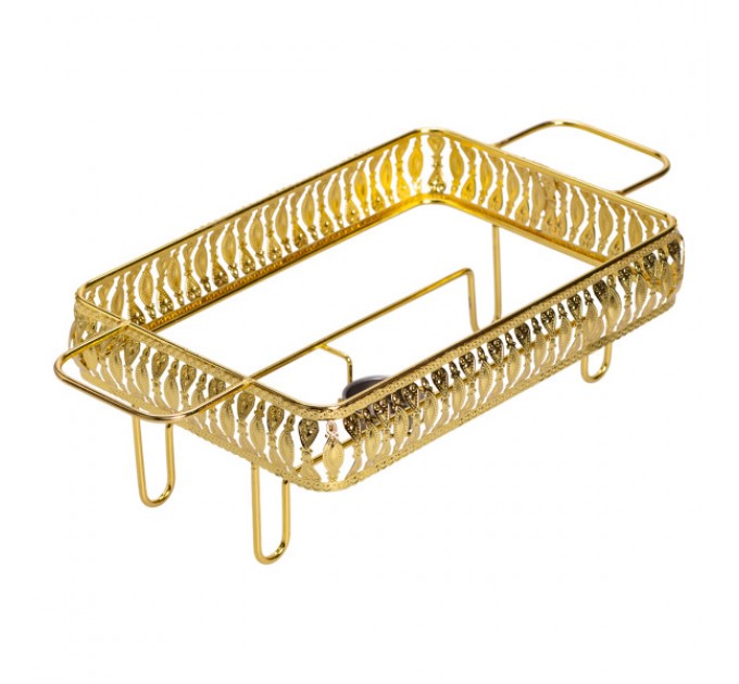 Мармитница прямоугольная фарфоровая 2 л на подставке с подогревом, белый