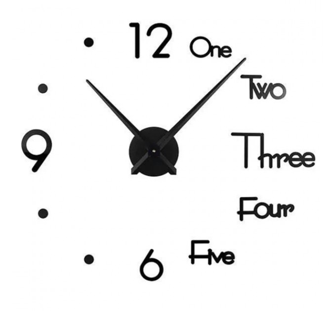 Годинник 3-D безкаркасний настінний 10 см, чорний