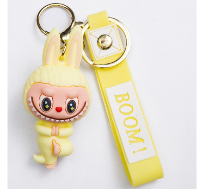 Брелок для ключів Лабубу Yellow Yoga 4*8 см