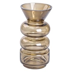 Ваза декоративна скляна в Нордичному стилі 18 см, коричневий